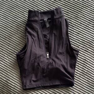 Balance/Vitality zip up crop sports bra size small black